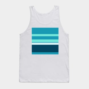 An incredible fuse of Ice, Tiffany Blue, Blue-Green and Midnight Green (Eagle Green) stripes. Tank Top